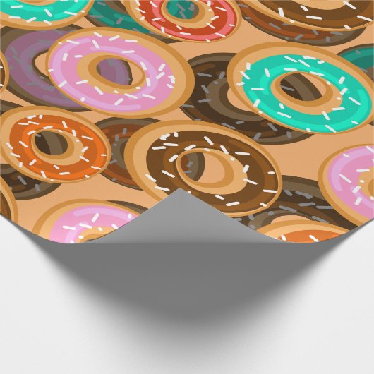 Donuts met sprinkles patroon cadeaupapier (Hoek)