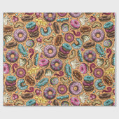 Donuts met sprinkles patroon cadeaupapier (Vlak)