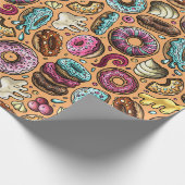 Donuts met sprinkles patroon cadeaupapier (Hoek)