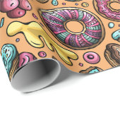 Donuts met sprinkles patroon cadeaupapier (Rol Hoek)