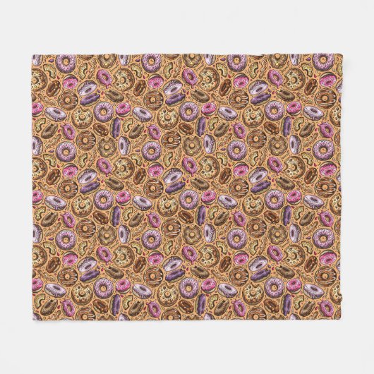 Donuts met sprinkles patroon fleece deken (Voorkant (Horizontaal))