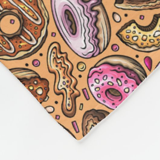 Donuts met sprinkles patroon fleece deken (Hoek)