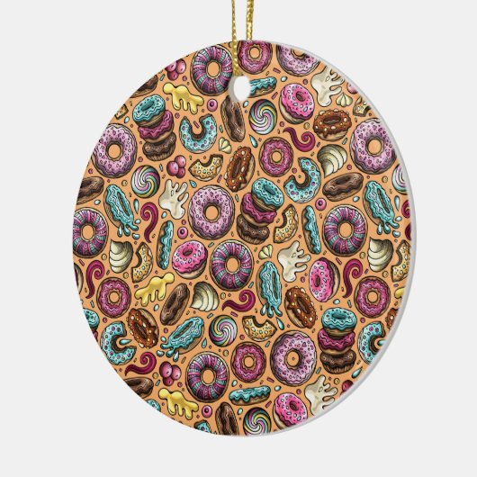 Donuts met sprinkles patroon keramisch ornament (Links)