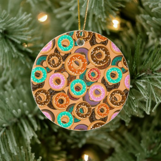 Donuts met sprinkles patroon keramisch ornament (Boom)