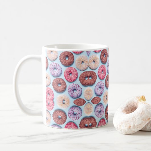 Donuts met sprinkles patroon koffiemok (Met donut)