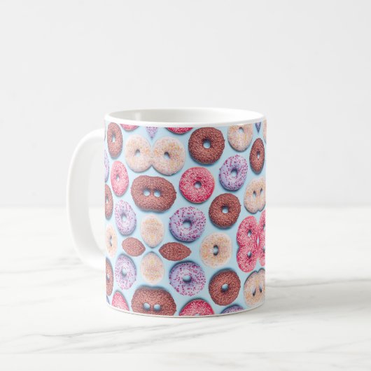 Donuts met sprinkles patroon koffiemok (Voorkant links)