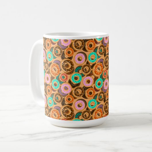 Donuts met sprinkles patroon koffiemok (Voorkant links)