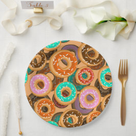 Donuts met sprinkles patroon papieren bordje