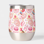 Donuts met Sprinkles Patroon Thermische Wijn Tumbl (Rechts)