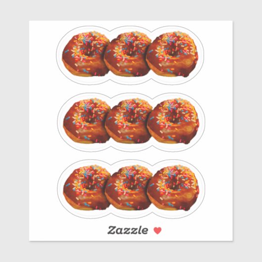 Donuts Met Strooisel Aangepaste Vinyl Sticker (Vel)