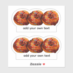 Donuts Met Strooisel Voeg Eigen Tekst Toe Aangepas Sticker