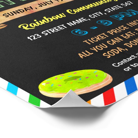 Donuts met vader fondsenwerving evenement sjabloon poster (Hoek)