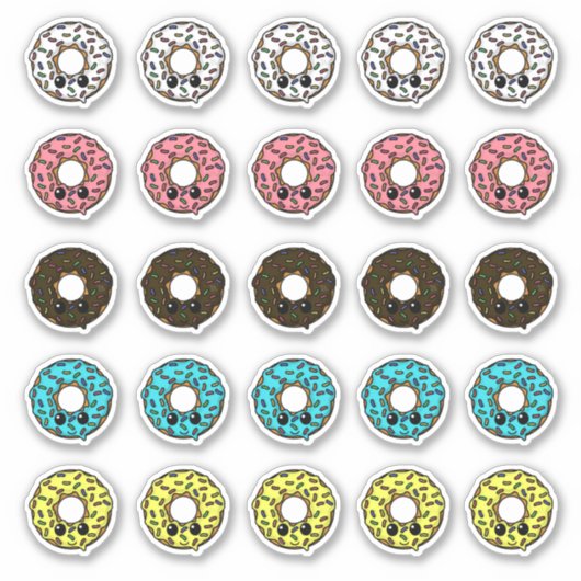 Donuts met verschillende Frostings en Sprinkles Sticker (Voorkant)