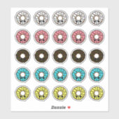 Donuts met verschillende Frostings en Sprinkles Sticker (Vel)