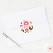 Donuts Modern Birthday Party Ronde Sticker (Envelop)