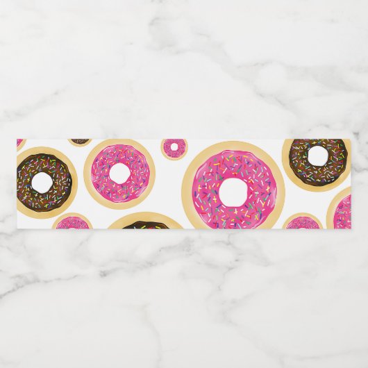 Donuts Modern Birthday Party Waterfles Etiket (Enkel label)