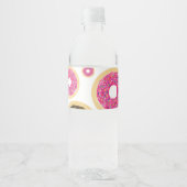 Donuts Modern Birthday Party Waterfles Etiket (Voorkant)