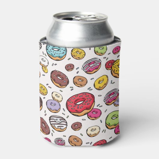 Donuts naadloos patroon blikjeskoeler (Blikje Voorkant)