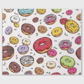 Donuts naadloos patroon cadeaupapier (Vlak)