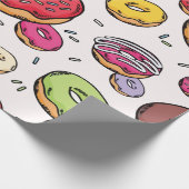 Donuts naadloos patroon cadeaupapier (Hoek)