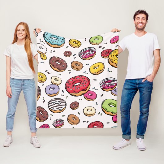 Donuts naadloos patroon fleece deken (In situ)