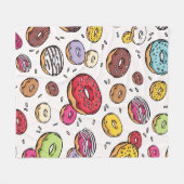 Donuts naadloos patroon fleece deken (Voorkant (Horizontaal))