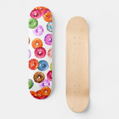 Donuts naadloos patroon + jouw achtergrond & ideeë skateboard (Voorkant)