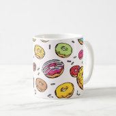 Donuts naadloos patroon koffiemok (Voorkant rechts)