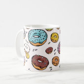 Donuts naadloos patroon koffiemok (Voorkant links)