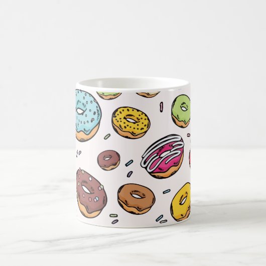 Donuts naadloos patroon koffiemok (Center)