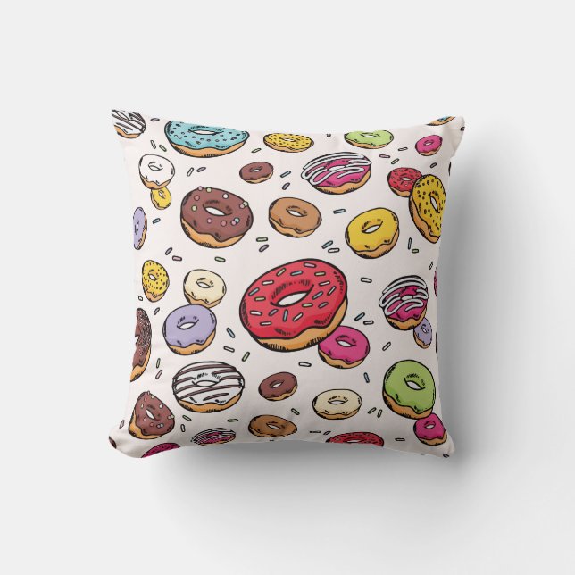 Donuts naadloos patroon kussen (Voorkant)