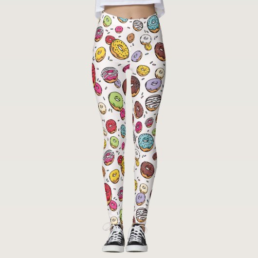 Donuts naadloos patroon leggings (Voorkant)