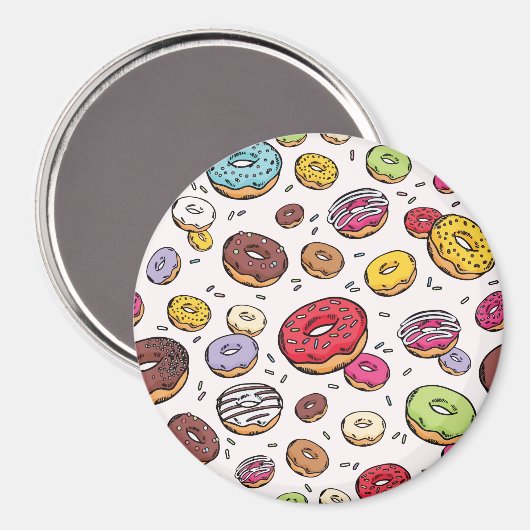 Donuts naadloos patroon magneet (Voorkant / Achterkant)