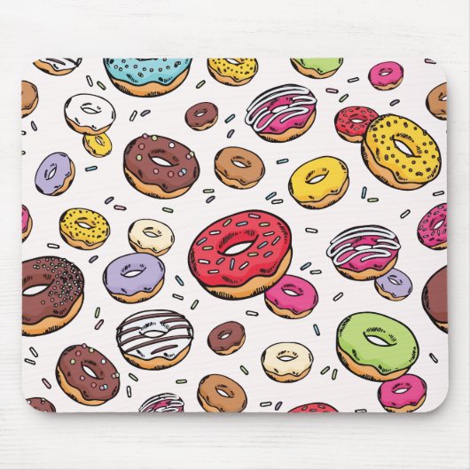 Donuts naadloos patroon muismat (Voorkant)