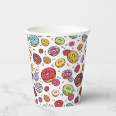 Donuts naadloos patroon papieren bekers (Voorkant)