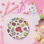 Donuts naadloos patroon papieren bordje (Feest)