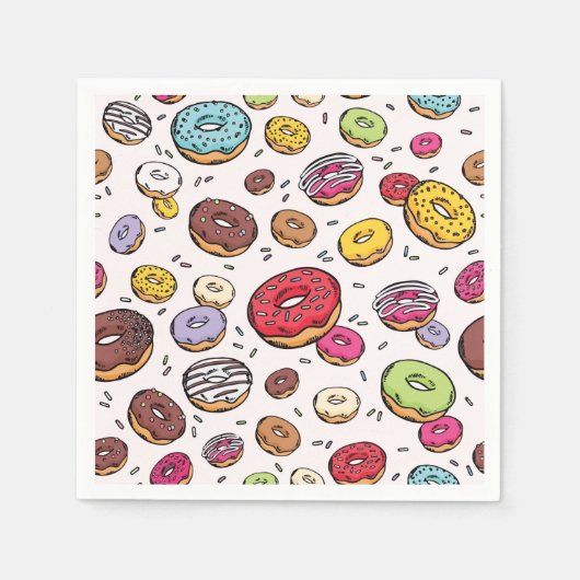 Donuts naadloos patroon servet (Voorkant)