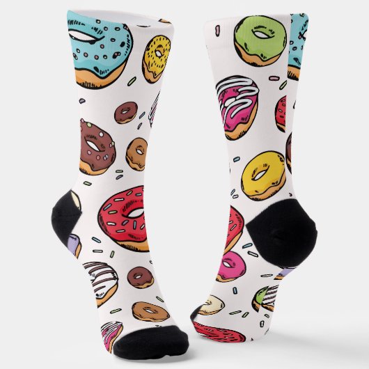 Donuts naadloos patroon sokken (Gebogen)