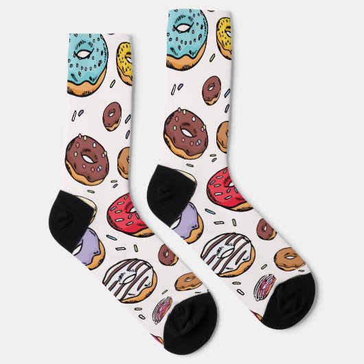 Donuts naadloos patroon sokken (Rechts)