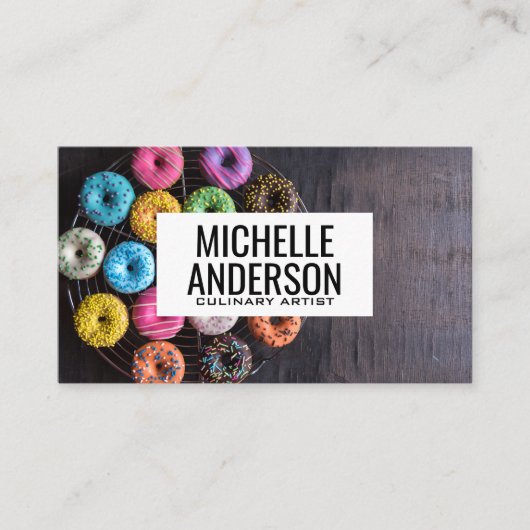 Donuts on Table | Bakery Visitekaartje (Voorkant)