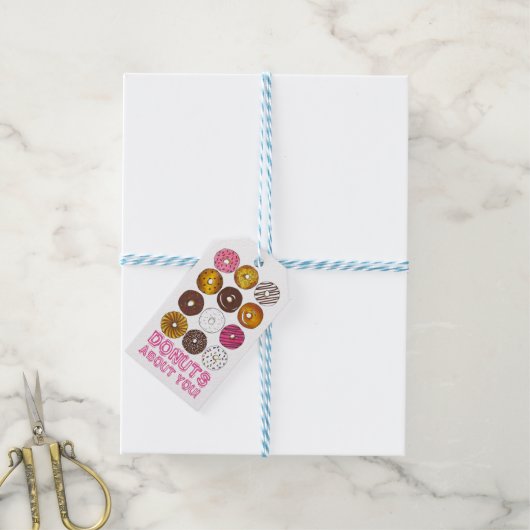 Donuts over je Valentijnsdag Donut Gift Labels Cadeaulabel (Met Touw)