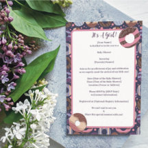 Donuts Paarse Baby Meisje Douche