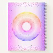 Donuts paarse roze regenboog glitter glam naam notitieboek (Achterkant)