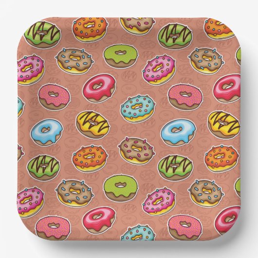 Donuts papieren bordje (Voorkant)