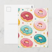 Donuts Patroon Briefkaart (Voorkant / Achterkant)
