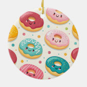 Donuts Patroon Keramisch Ornament (Achterkant)