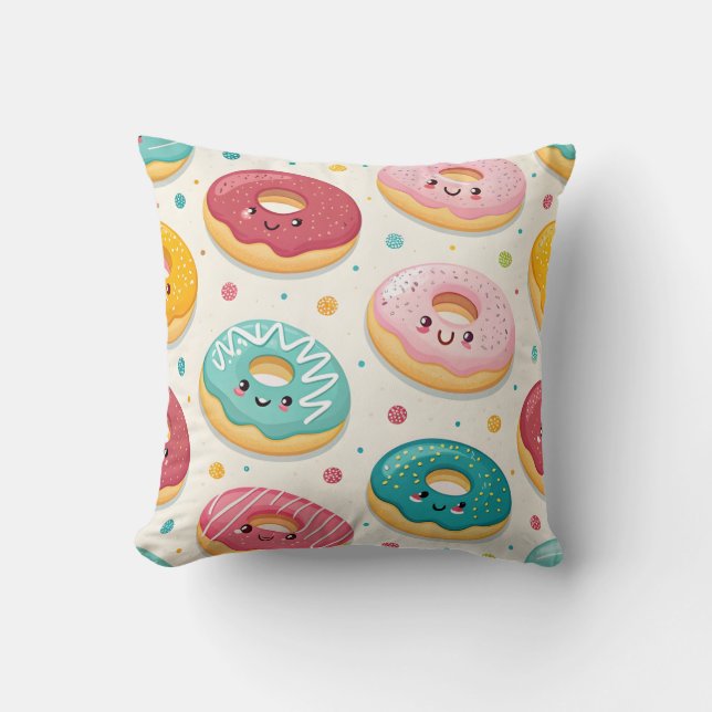 Donuts Patroon Kussen (Voorkant)