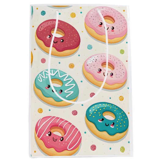 Donuts Patroon Medium Cadeauzakje (Voorkant)