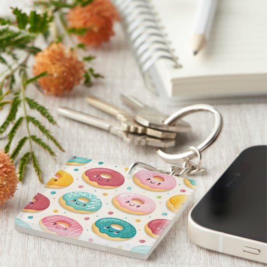 Donuts Patroon Sleutelhanger (Voorkant Rechts)