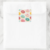 Donuts Patroon Vierkante Sticker (Tas)